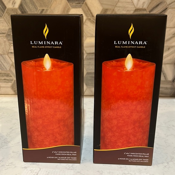 luminara Accents Nwt Luminara Real Flameeffect Candle Orange Poshmark